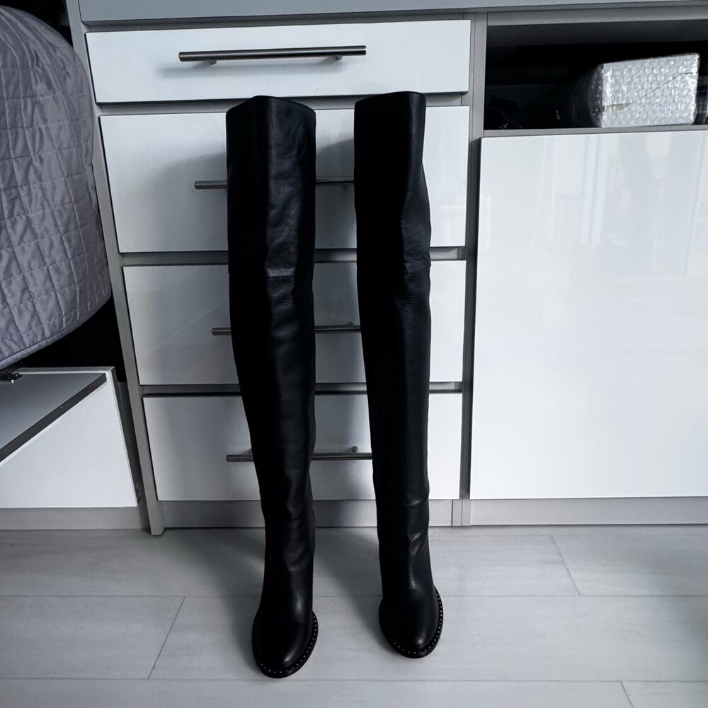 Tamara Mellon Black Calfskin “Prediction” Over-the-Knee Boots Size 39 - Picture 5 of 9